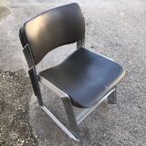Set of 6 designer metal chairs from the 20th century David Rowland