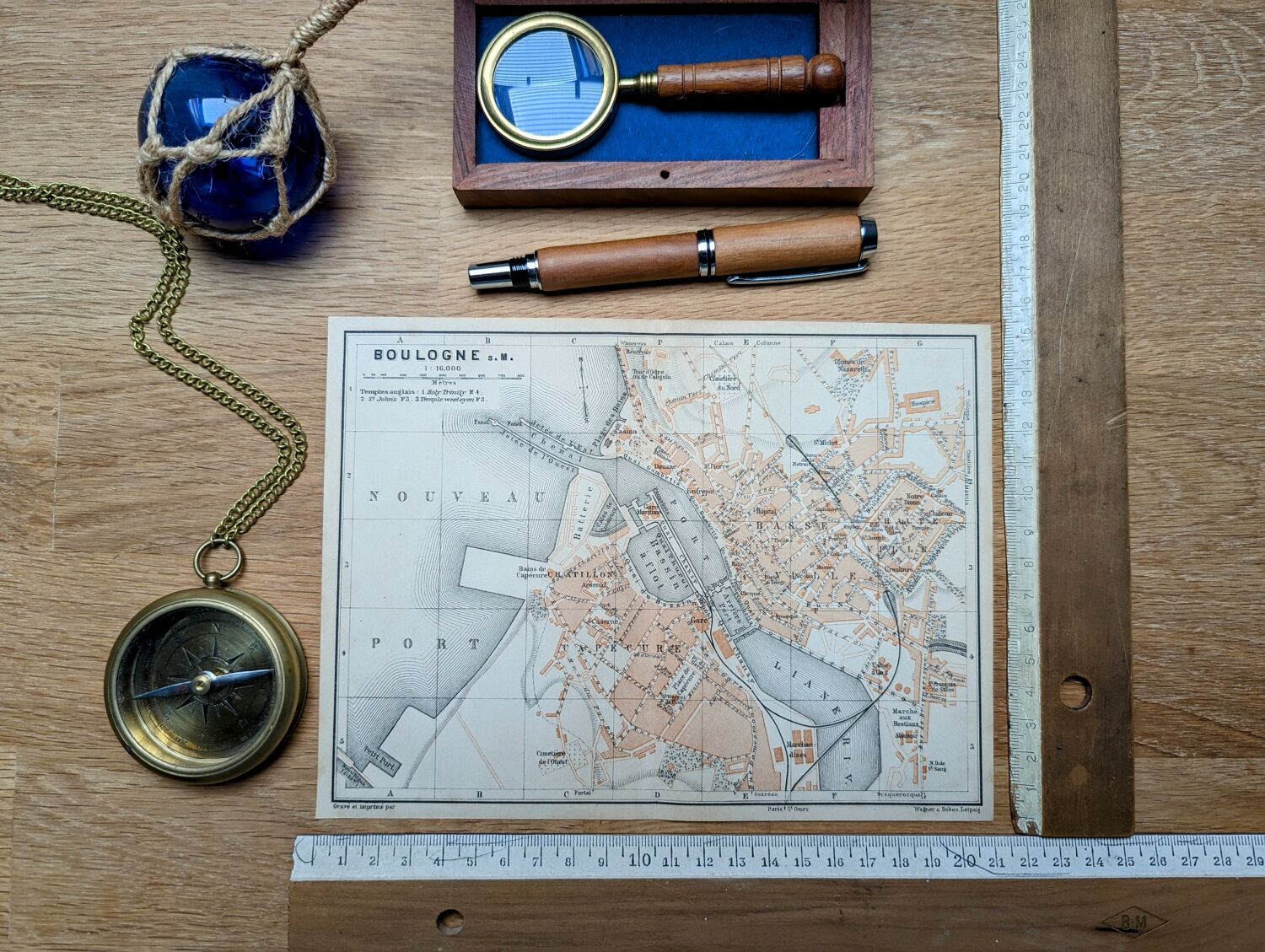 Printed in 1902, Map of Boulogne-sur-Mer, Pas-de-Calais.