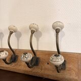 Coat Hook Rack 4 Ceramic Hooks Vintage Rustic