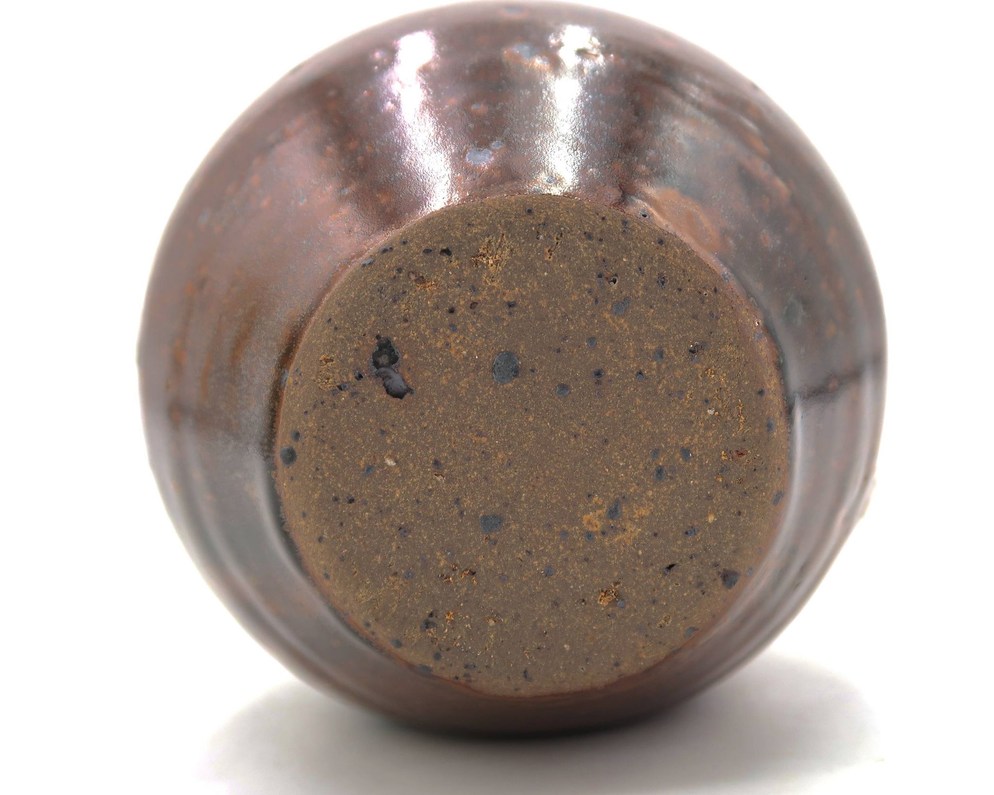 Brown ceramic wall vase by Guy Baudat, 1970s.