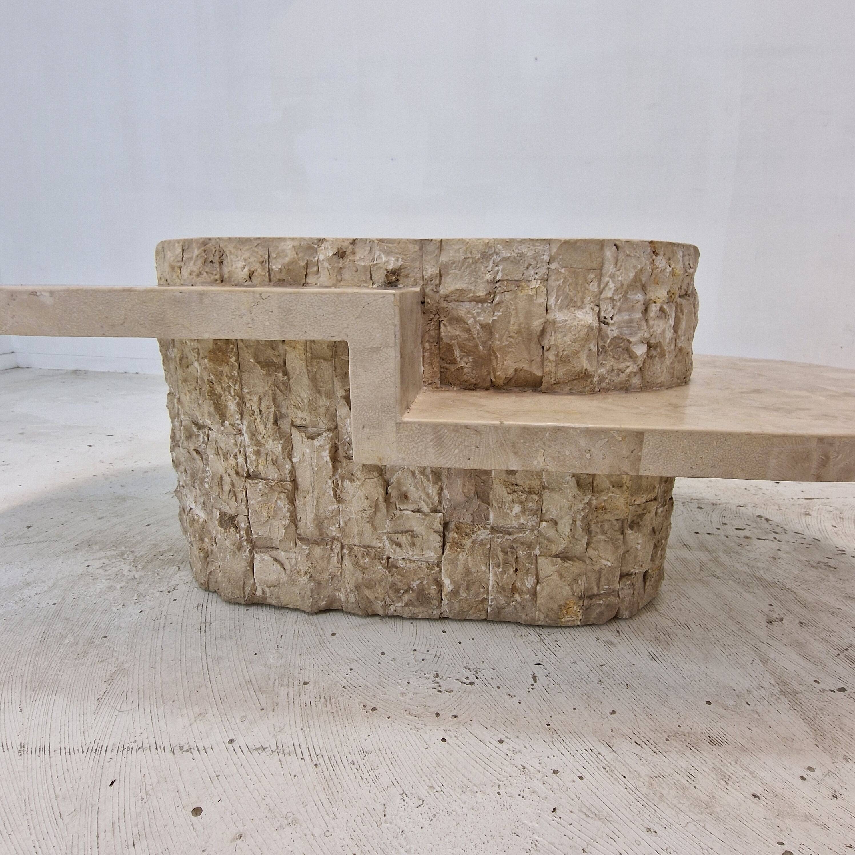 Mactan or Fossil Stone Coffee Table by Magnussen Ponte, 1980s