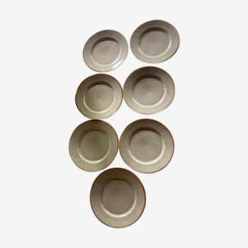 Set of 7 plates to be served in sandstone