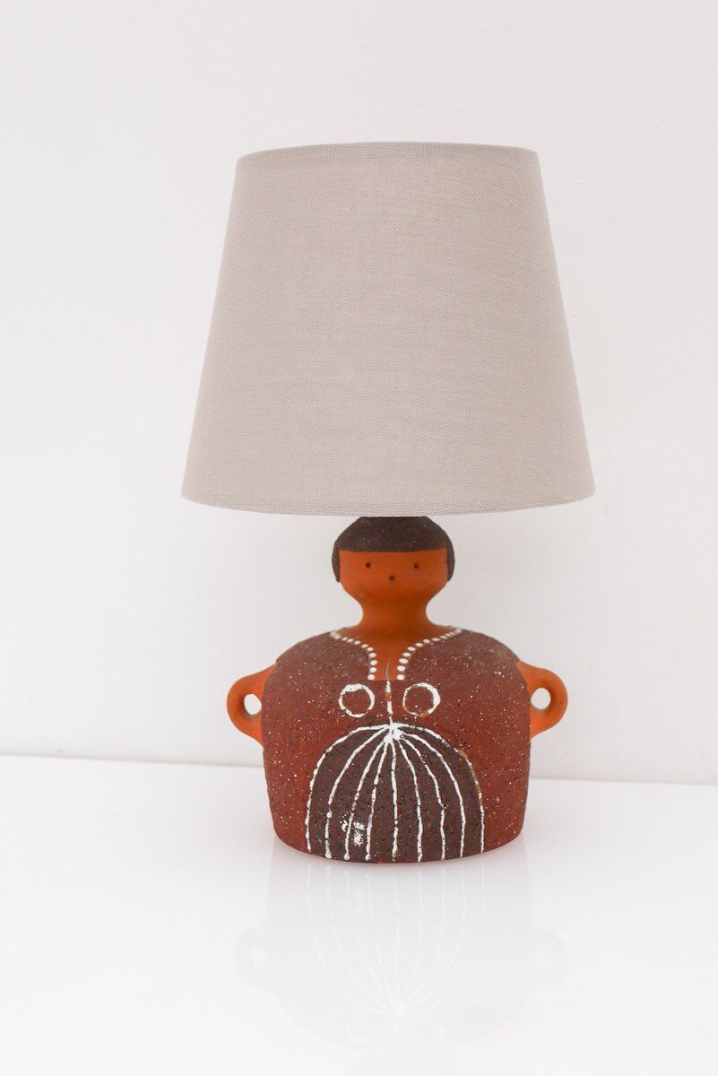Scandinavian pottery table lamp by Thomas Hellström for Nittsjö, 1970s