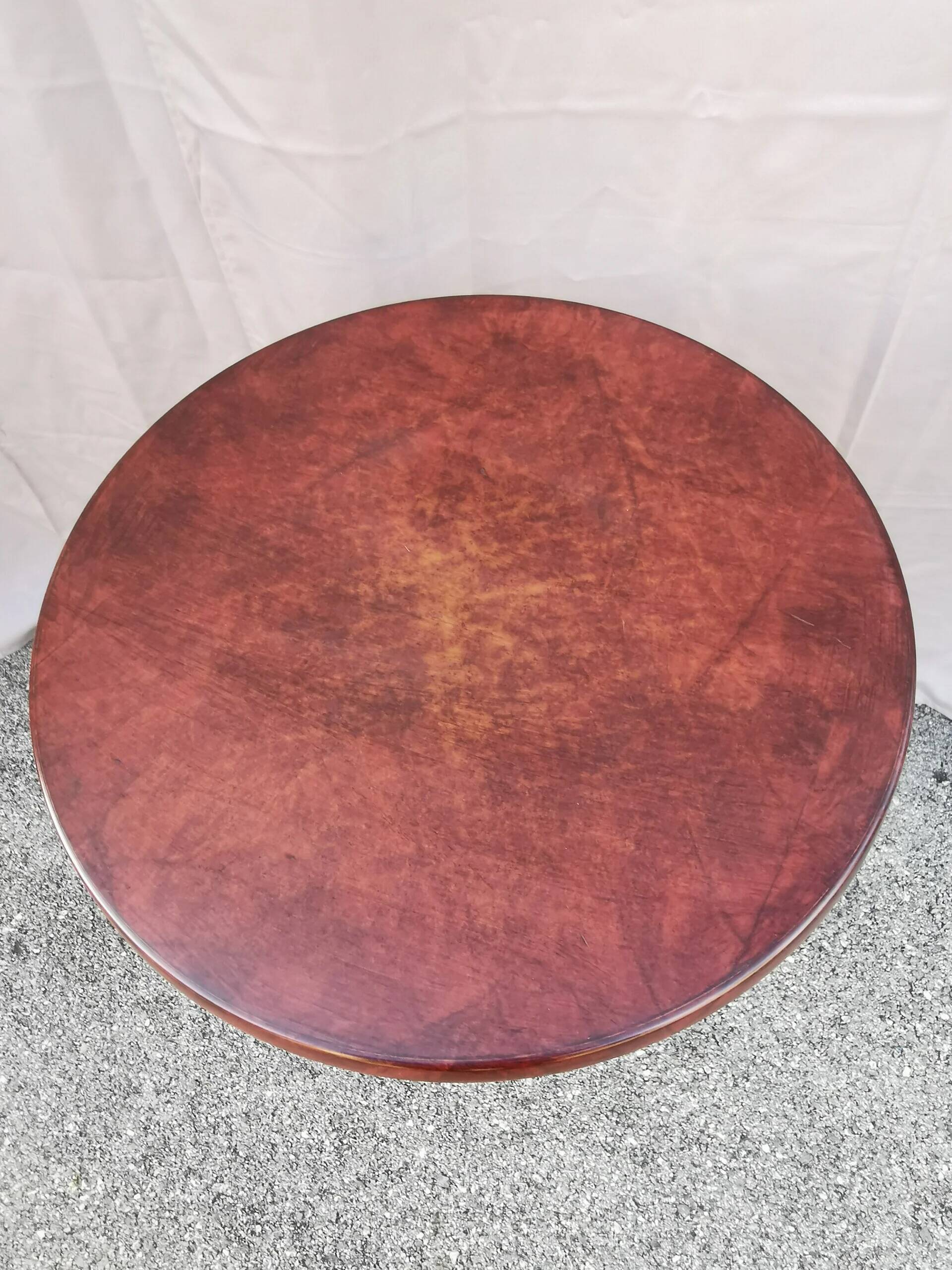 Vintage bistro side table with brown top