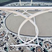 Bout de canapé, Petite Console Art Déco en Métal laqué Blanc, vers 1940