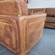 Roche Bobois vintage lounge from the 80s – cognac buffalo leather – 2 sofas + pouf
