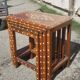 Series of 4 wooden trundle tables with mother-of-pearl inlays, Orient XXth