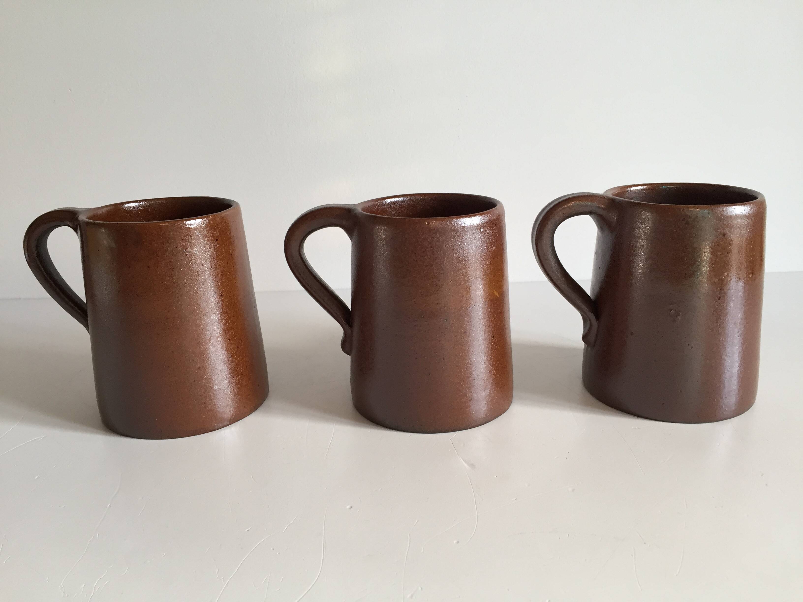 3 vintage marais stoneware mugs