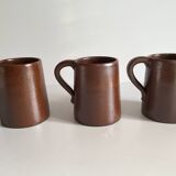3 mugs grès du marais vintage