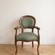 Louis XV Voltaire armchair in wood and green fabric