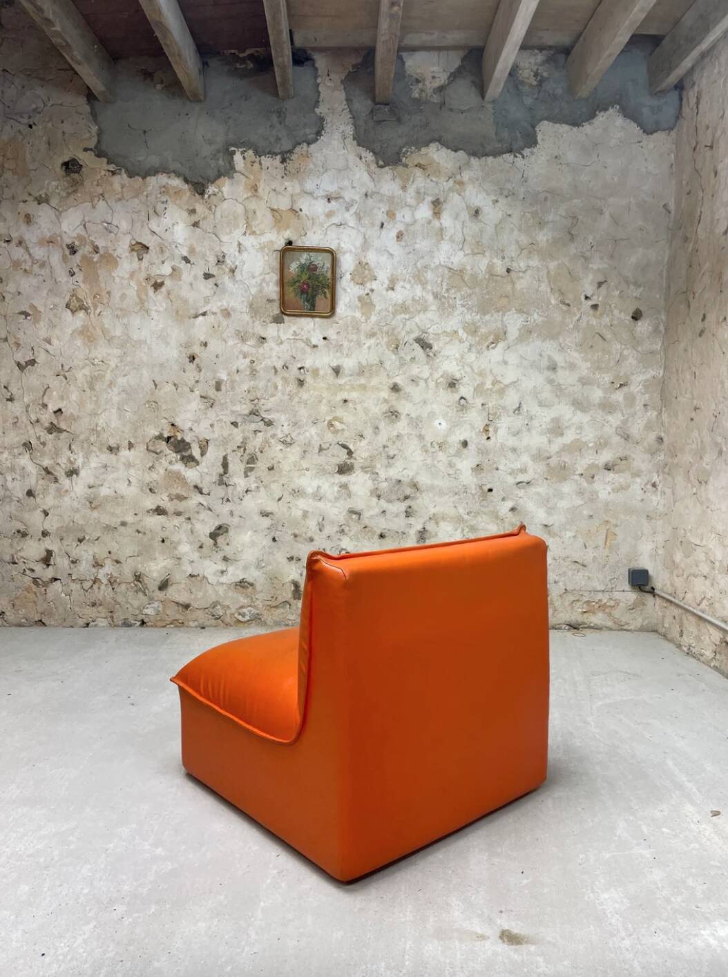 Vintage orange armchair, ed. Steiner