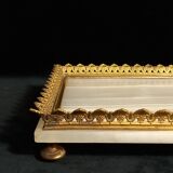 Onyx desk top with brass gallery