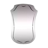 Free-form, screen-printed rearview mirror from the 1960s on a gold frame
