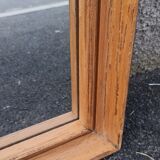 Square mirror in old wood