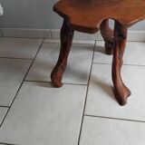 Small vintage brutalist wooden coffee table