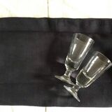 Nappe de campagne en lin noir