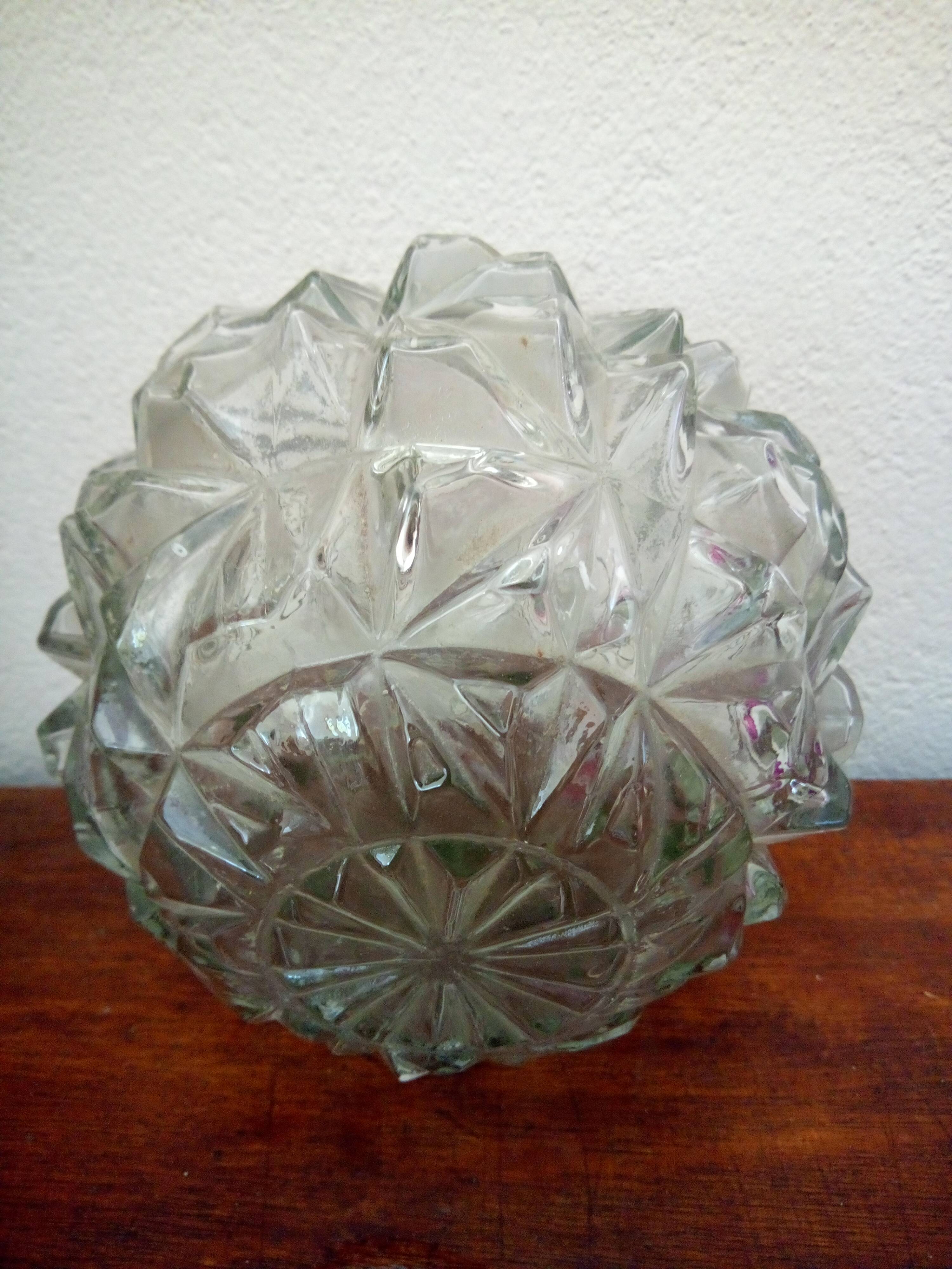 Abat jour tulipe en verre vintage
