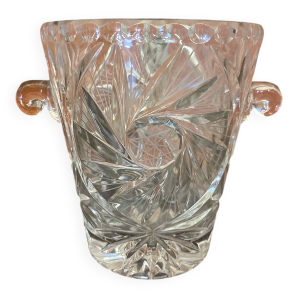 Seau A Glace Ancien Cristal Taillé Années 60 West Germany Vintage #D87