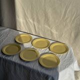 Set of 6 modern yellow dessert plates D19