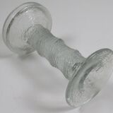 Scandinavian glass candlestick "ice glass" – Finnish design – 1960s