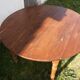Round drop-leaf table in beech and pine