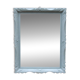 Vintage wall mirror in carved blue-green wood – rococo style – H48 cm