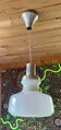 Lustre opaline blanche, vintage, année 70