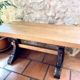Monastery coffee table in wood and black patina