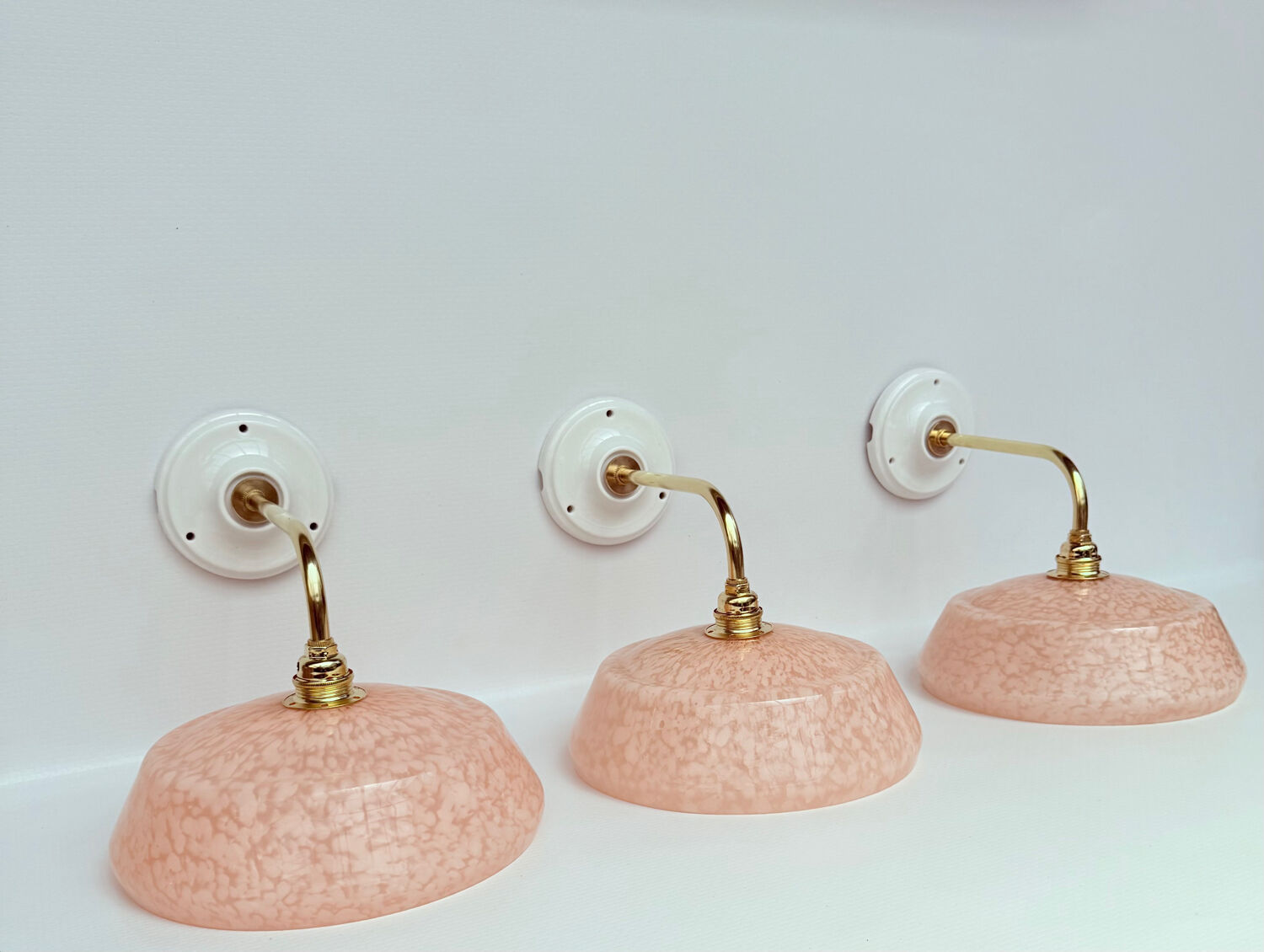 Appliques verre de Clichy moucheté