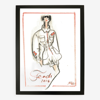 Dessin de karl lagerfeld pour fendi