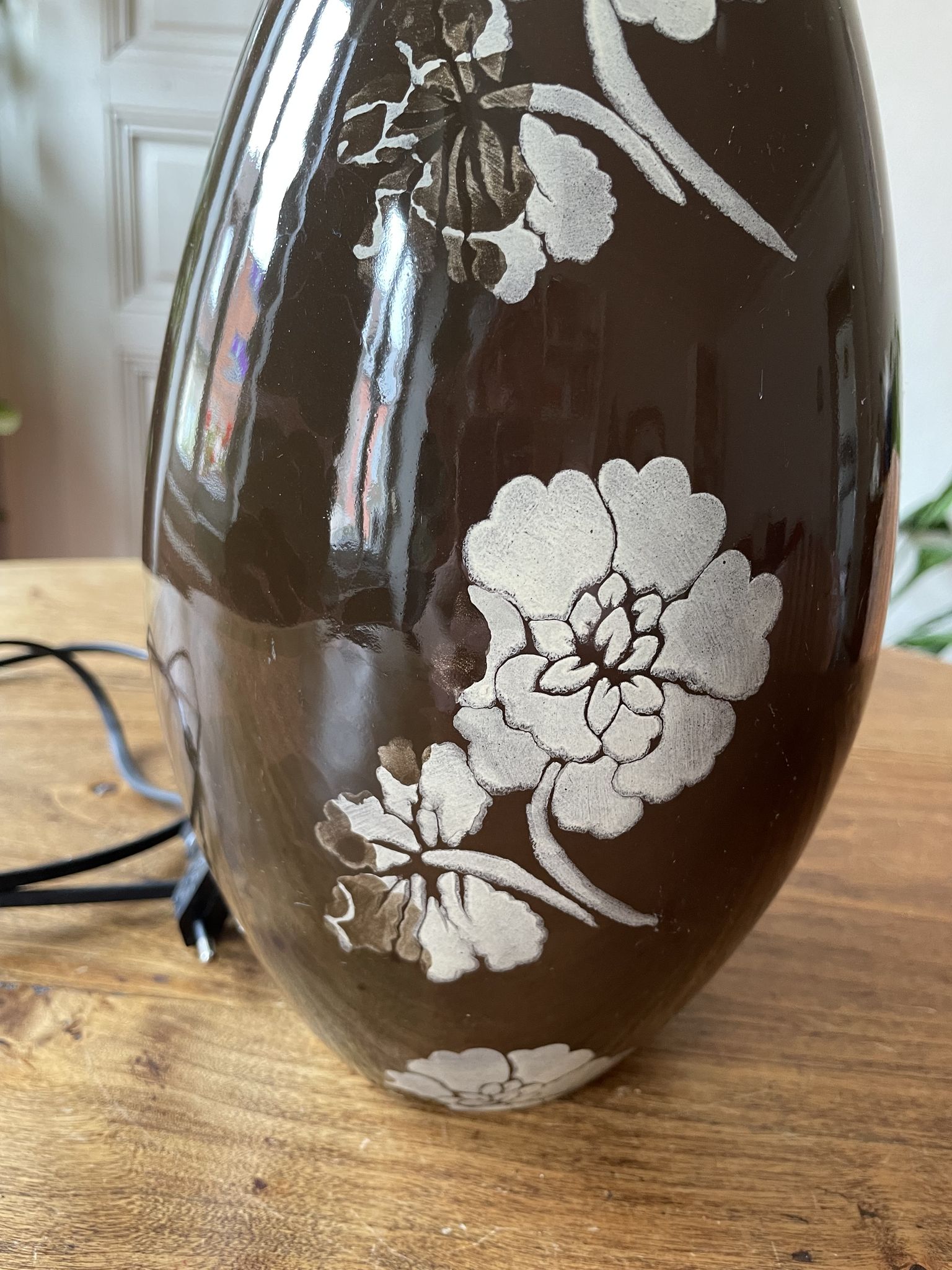 Large Koralcoa table lamp base, in ceramic