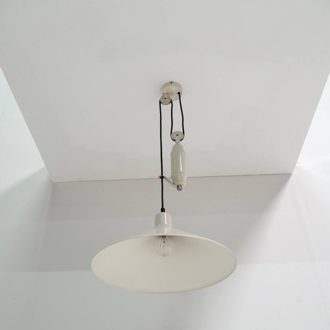 Grey Metal Counterweight Pendant, Italy 1960s