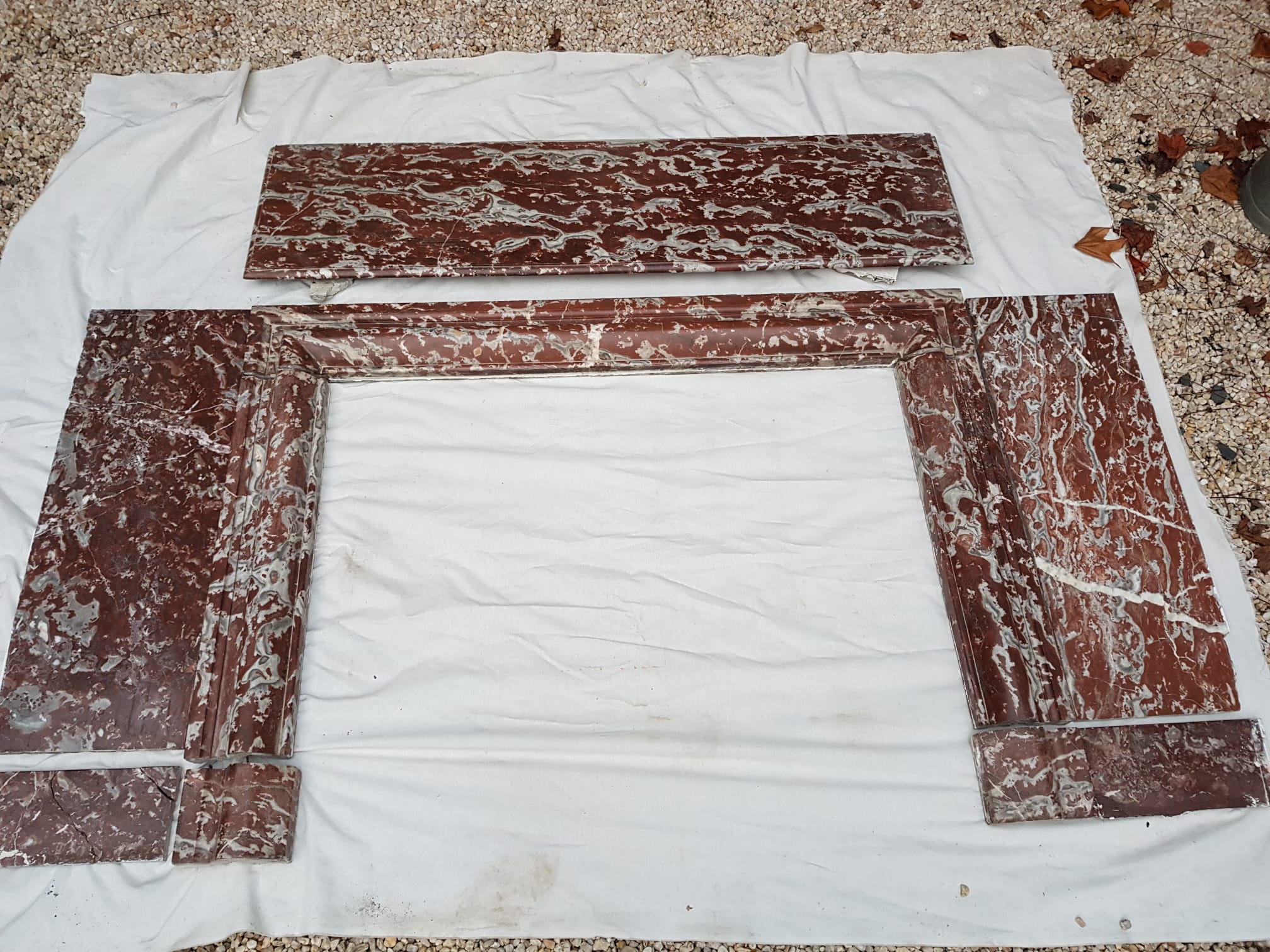 Fireplace in red marble from Languedoc