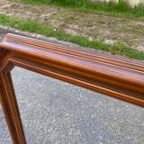 Vintage octagonal mirror in solid wood 65x33cm
