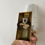 Gold metal and chiseled glass wall sconce