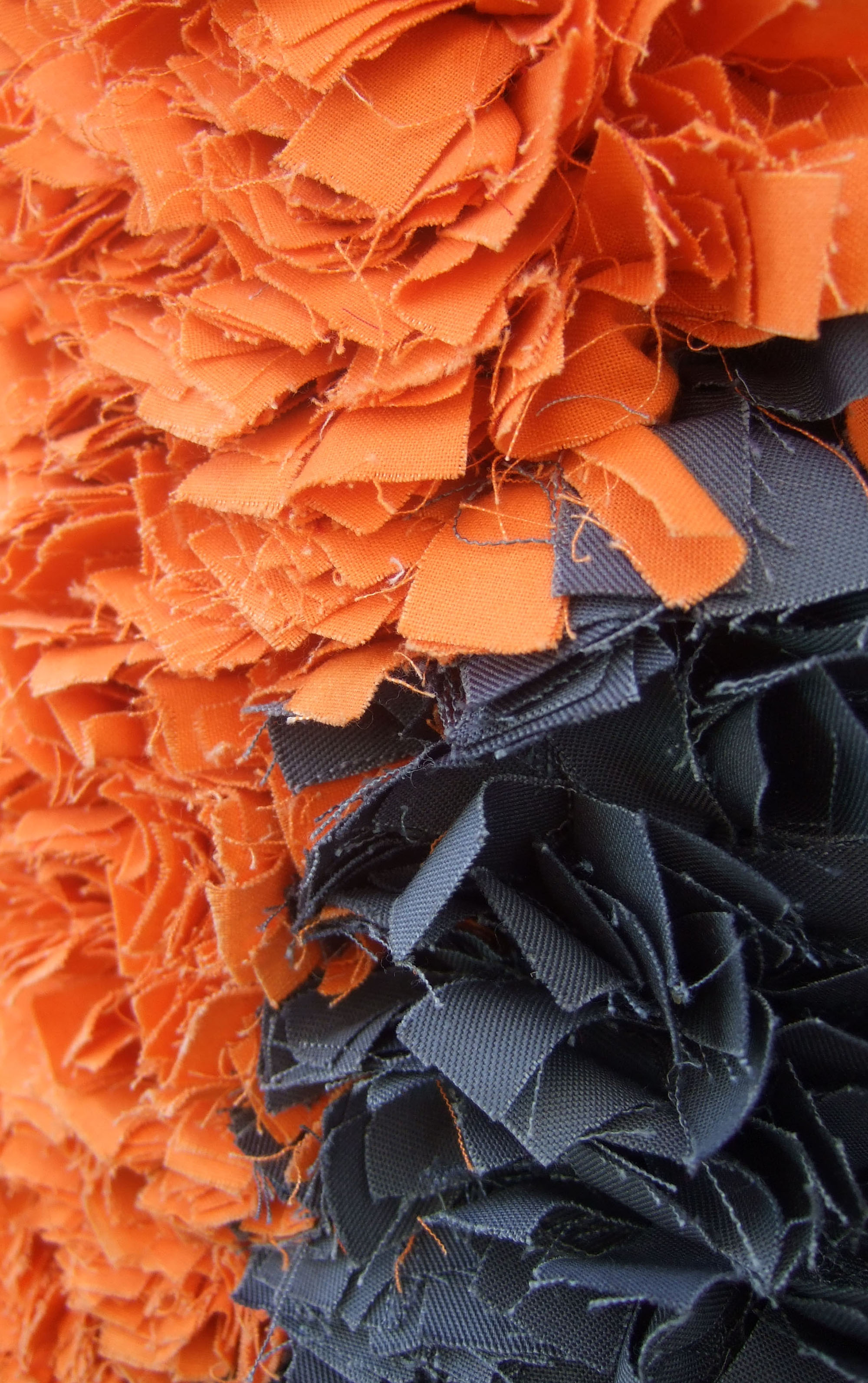 Contemporary handmade orange motive cotton wall decor