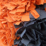 Contemporary handmade orange motive cotton wall decor