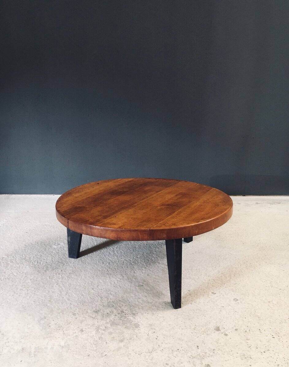 Mid-Century Industrial Tripod Coffee Table, France, 1950s