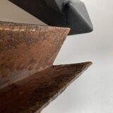 Paire de chenets modernistes mid century en fonte