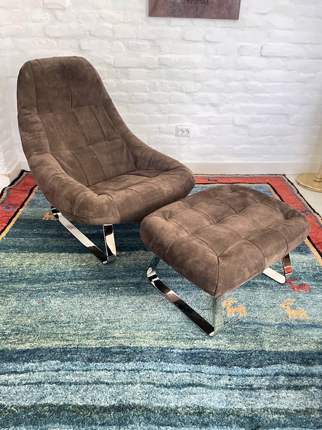 Chaise et ottoman Earth par Percival Lafer, années 1970, Brésil.