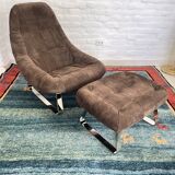 Fauteuil et pouf Earth de Percival Lafer, Brésil, années 1970