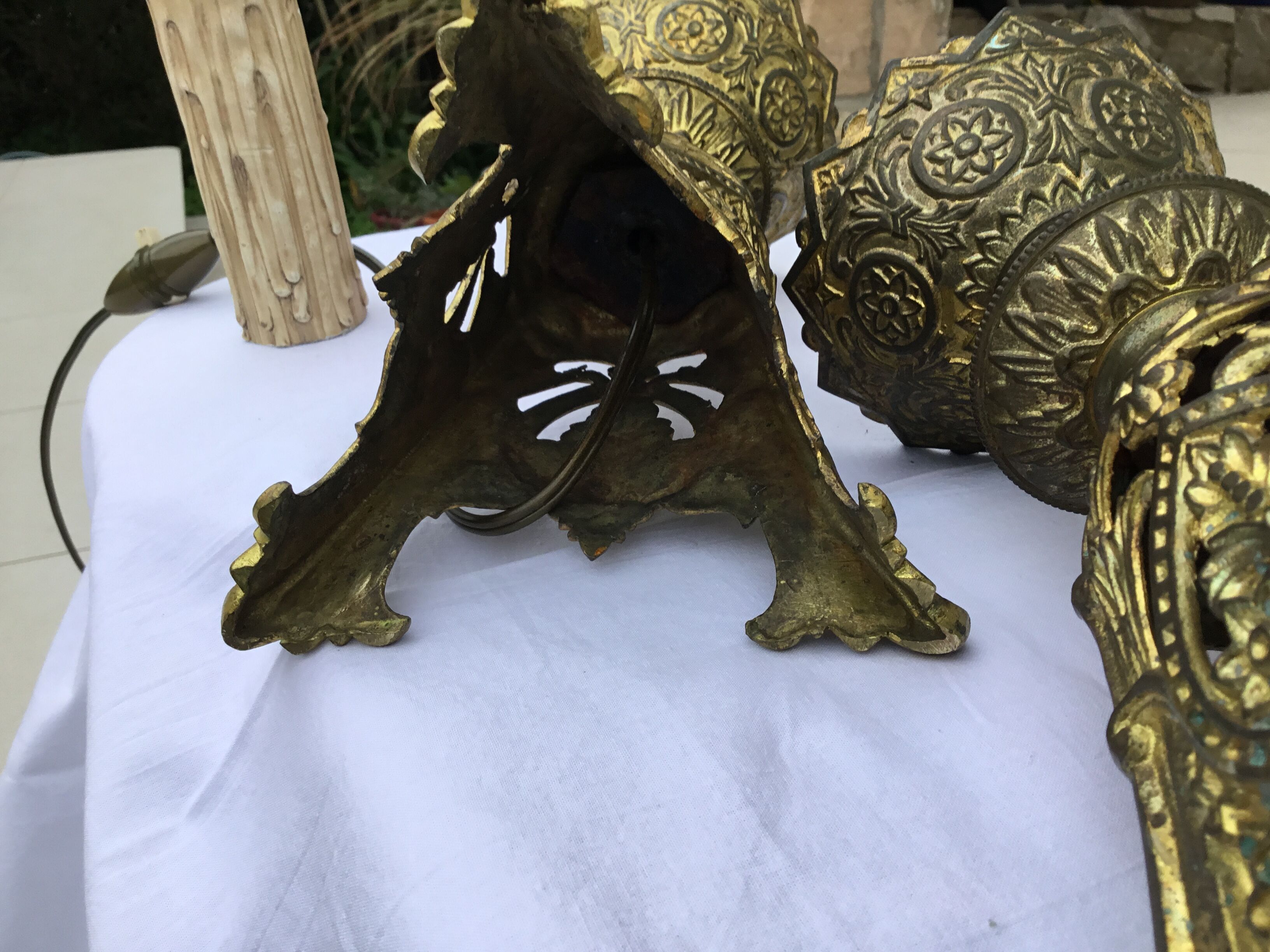 Vintage bronze table lamps