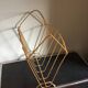 brass magazine rack, 1970s, gold-plated