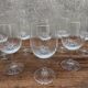 Set of water glasses on stems
