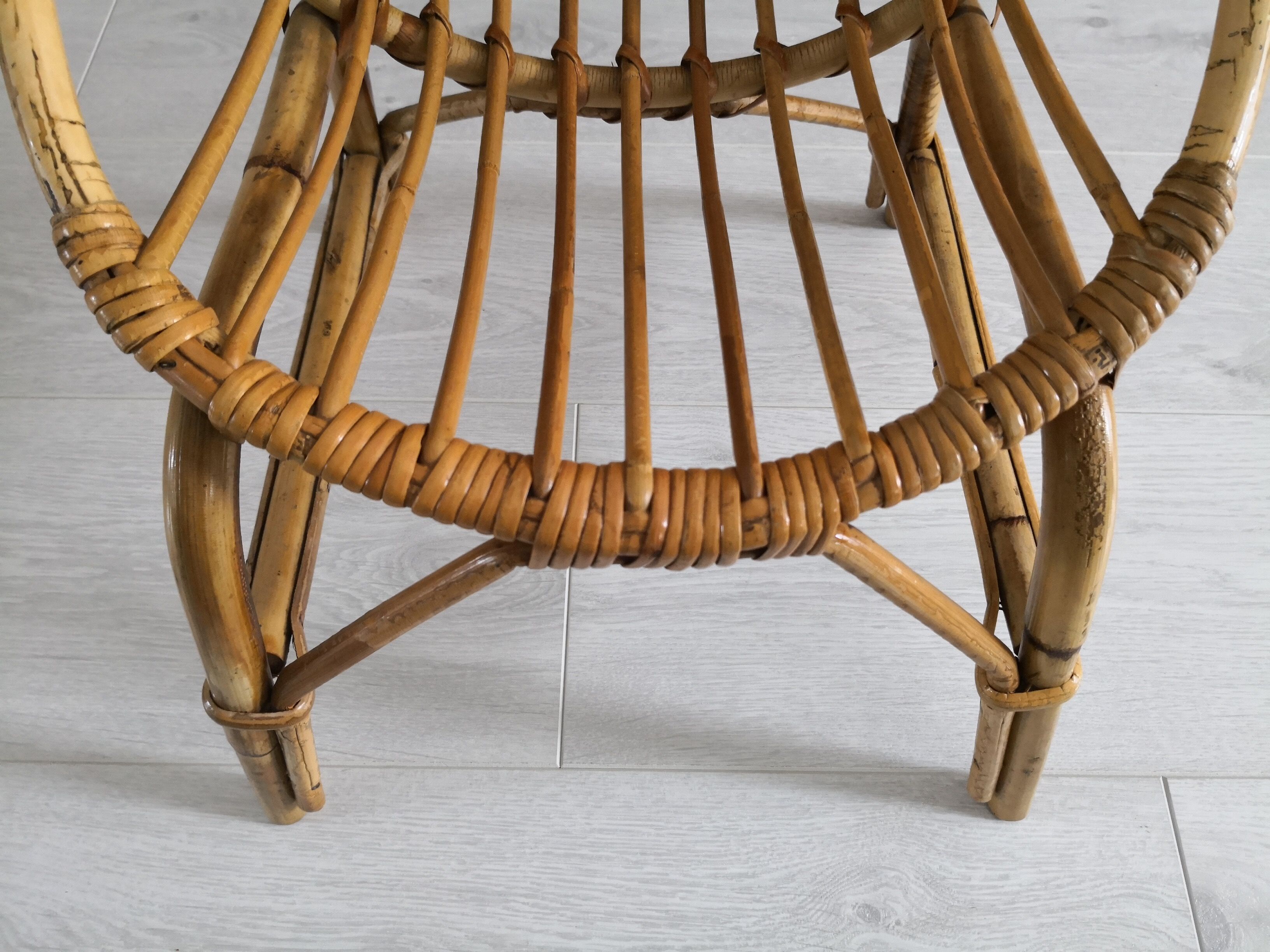 Children's rattan basket chair from the 70s