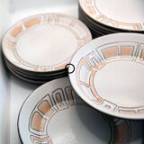 Set of 8 plates, 5 desserts and 3 hollow collection Maille de Niderviller