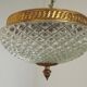 Brass and crystal diamond point ceiling light, France
