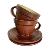 Paire de tasses déjeuners en grès Daniel de Montmollin Taizé 1970