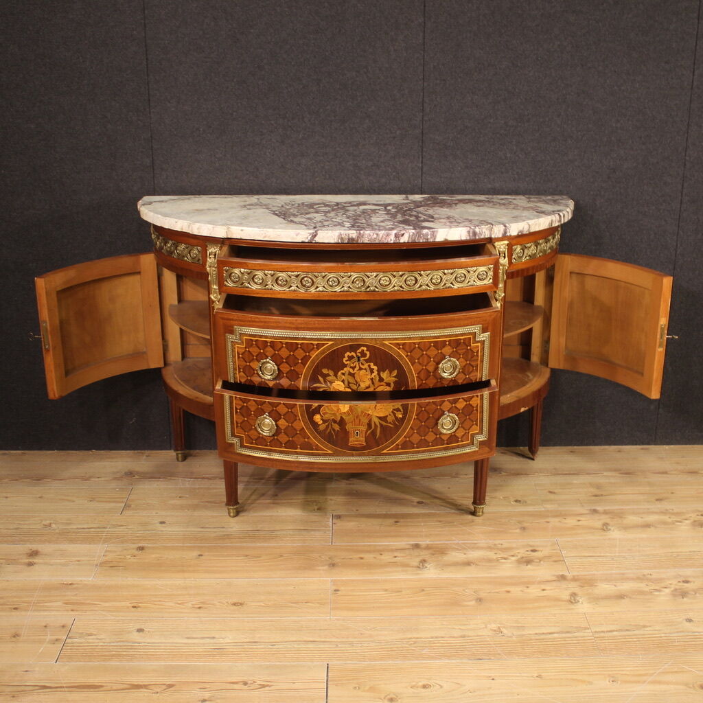 Half-moon dresser with marble top from the XXth century