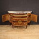 Commode demi-lune avec dessus en marbre du XXème siècle